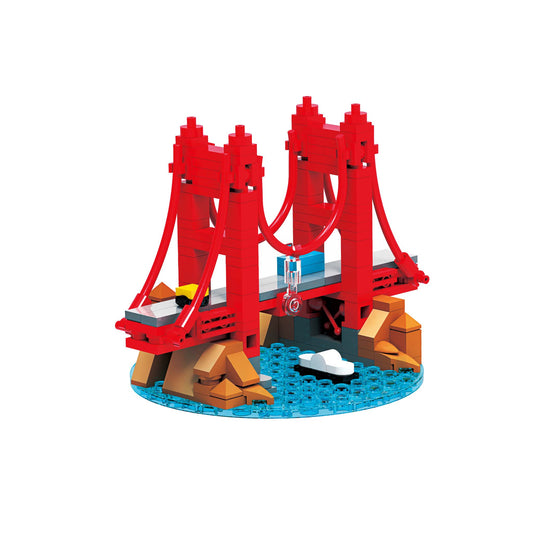 Alpha Toys Building Block Set, Buildable Famous Landmark around the world, USA, FRANCE, UK, Statue of Liberty , Golden Gate Bridge, Eiffel Tower, Arc de Triomphe, Big Ben, Tower Bridge, Culture leaning for kids ages 8+