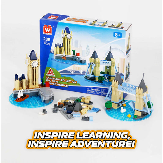 Alpha Toys Building Block Set, Buildable Famous Landmark in Britain, Statue of Liberty, Big Ben, Tower Bridge, UKbCulture leaning for kids ages 8+,  archituecture Building Sets