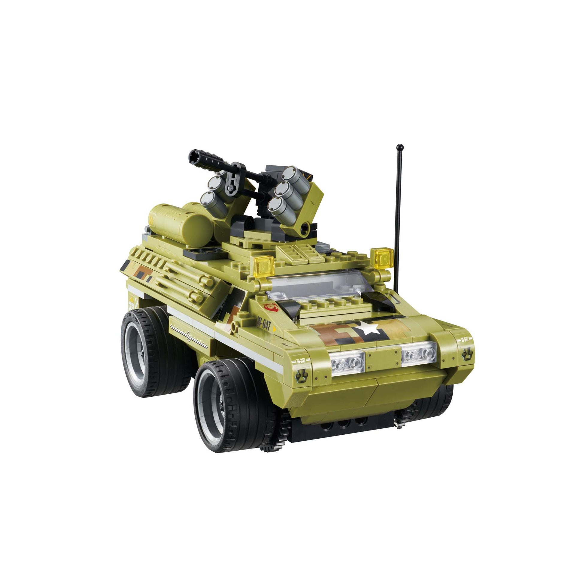 Alpha Toys Wise Block RC Military Vehicle, RC STEM Building Blocks Toy for Ages 8+