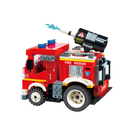 Alpha Toys Wise Block RC Firetruck, RC STEM Building Blocks Toy for Ages 8+