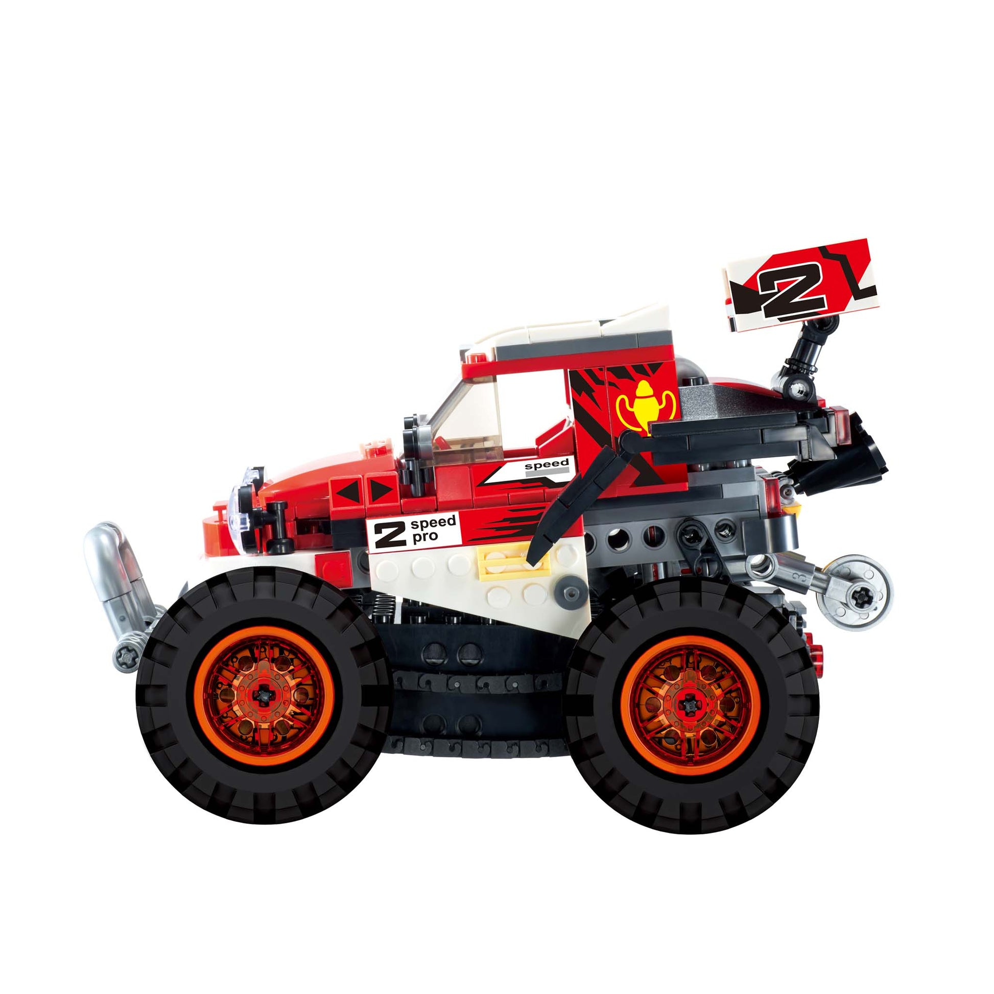 Alpha Toys Wise Block RC Off-Road Stunt Racer, RC STEM Building Blocks Toy for Ages 8+