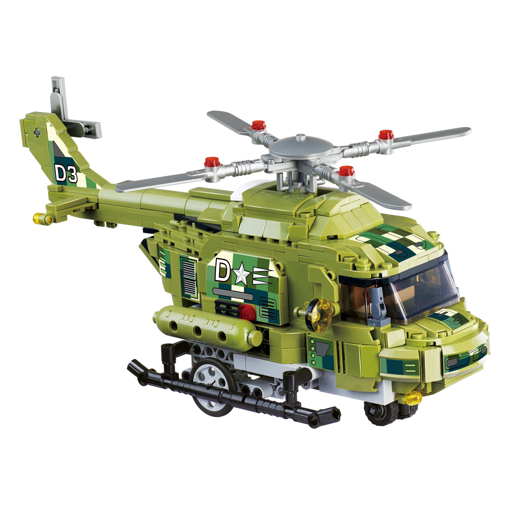 Wise Block Military Helicopter STEM Building Set For Ages 8 Alpha Toys wise-block-military-helicopter-stem-building-set-for-ages-8-alpha-toys
