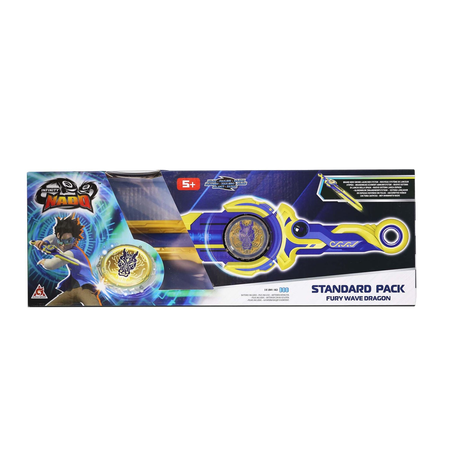 Alpha Toys, Infinity Nado, Nado, Battling Tops Battle Set, Spinning Tops, Fury Wave Dragon swords launcher, For Kids ages 5+