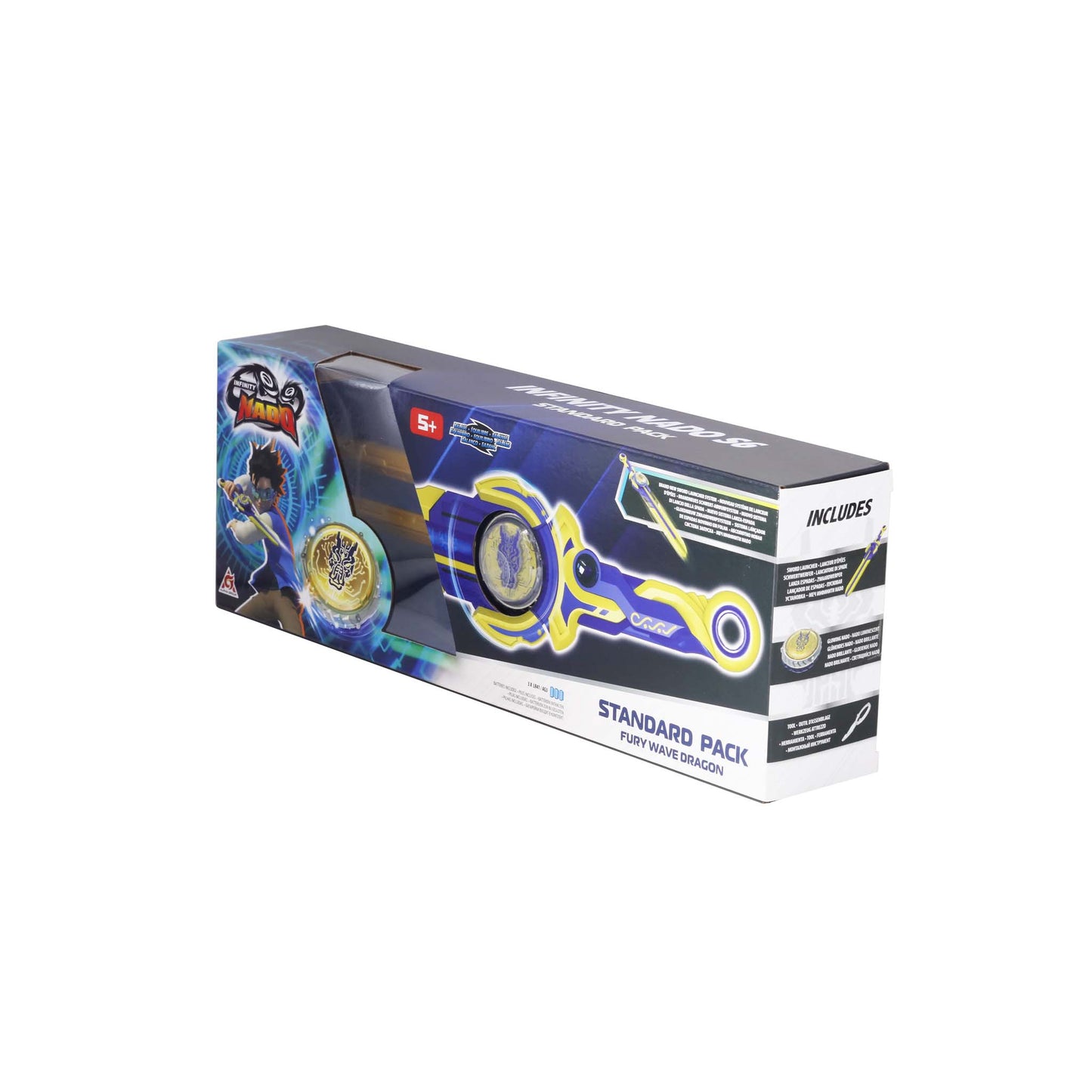 Alpha Toys, Infinity Nado, Nado, Battling Tops Battle Set, Spinning Tops, Fury Wave Dragon swords launcher, For Kids ages 5+