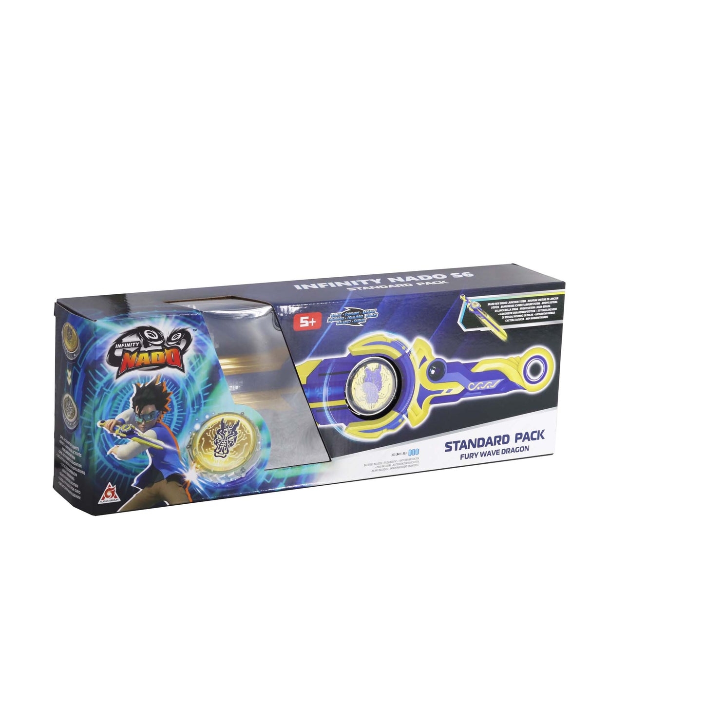 Alpha Toys, Infinity Nado, Nado, Battling Tops Battle Set, Spinning Tops, Fury Wave Dragon swords launcher, For Kids ages 5+