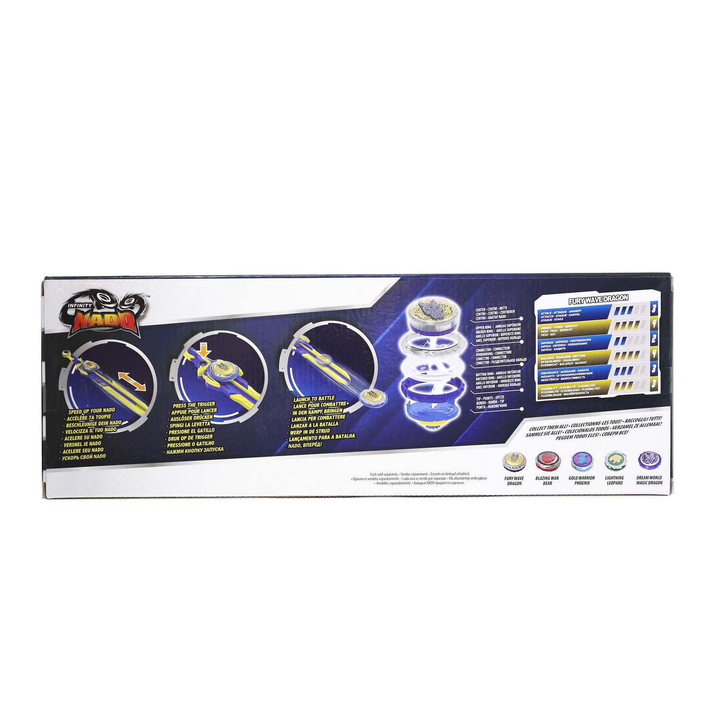 Alpha Toys, Infinity Nado, Nado, Battling Tops Battle Set, Spinning Tops, Fury Wave Dragon swords launcher, For Kids ages 5+