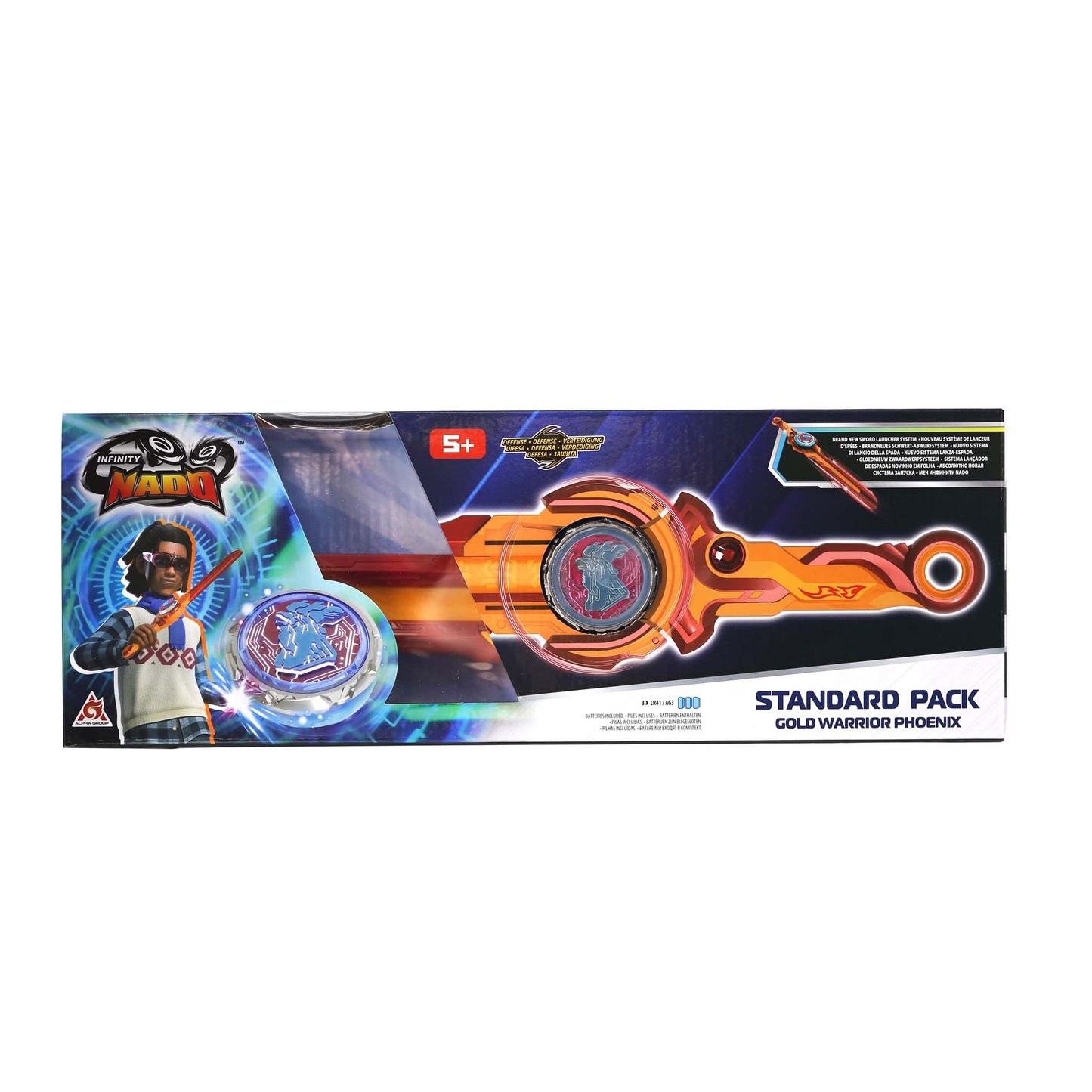 Alpha Toys, Infinity Nado, Nado, Battling Tops Battle Set, Orange and Red Spinning Tops, swords launcher, For Kids ages 5+