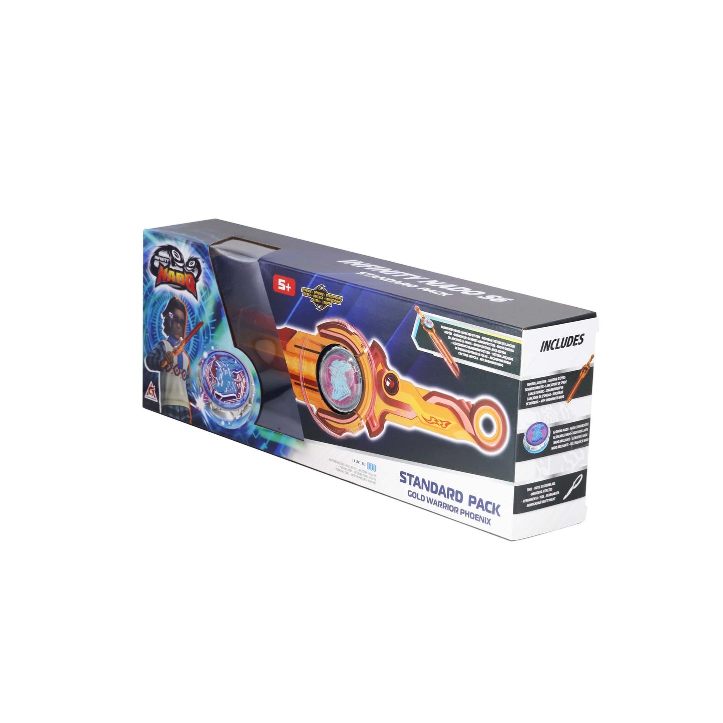 Alpha Toys, Infinity Nado, Nado, Battling Tops Battle Set, Orange and Red Spinning Tops, swords launcher, For Kids ages 5+