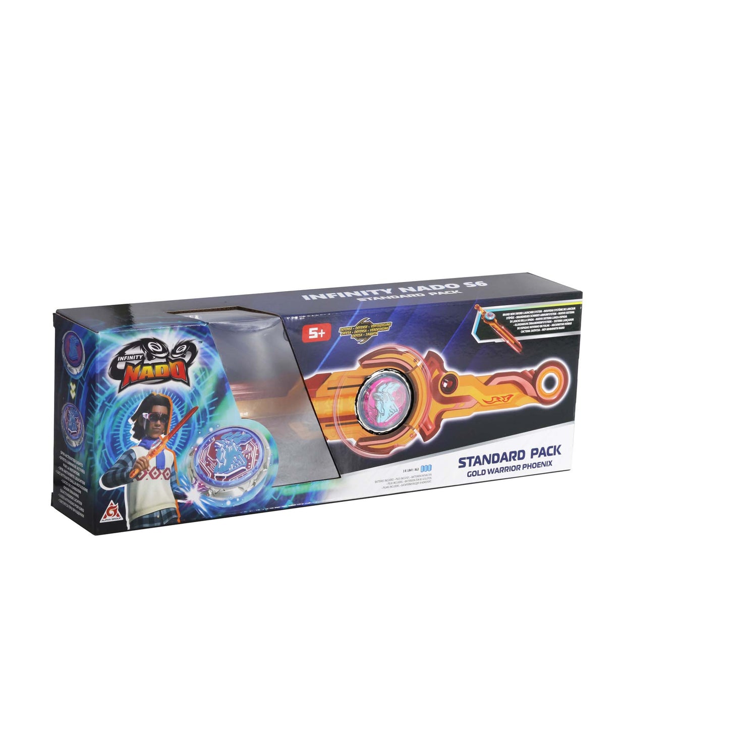 Alpha Toys, Infinity Nado, Nado, Battling Tops Battle Set, Orange and Red Spinning Tops, swords launcher, For Kids ages 5+