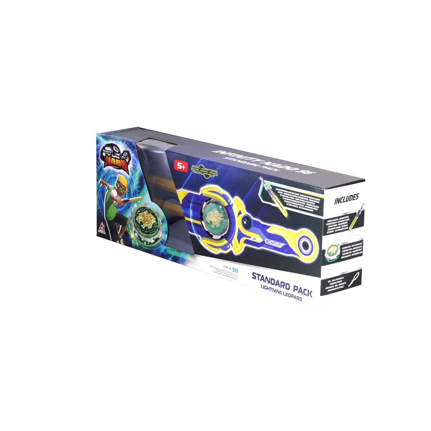 Alpha Toys, Infinity Nado, Nado, Battling Tops Battle Set, Bule and Yellow Spinning Tops, Innovative swords launcher, For Kids ages 5+