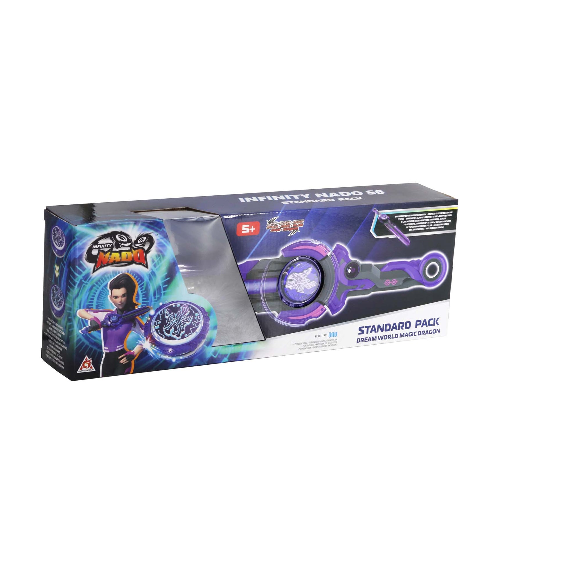 Alpha Toys, Infinity Nado, Nado, Innovative Battling Tops Battle Set, Purple Spinning Tops, For Kids ages 5+