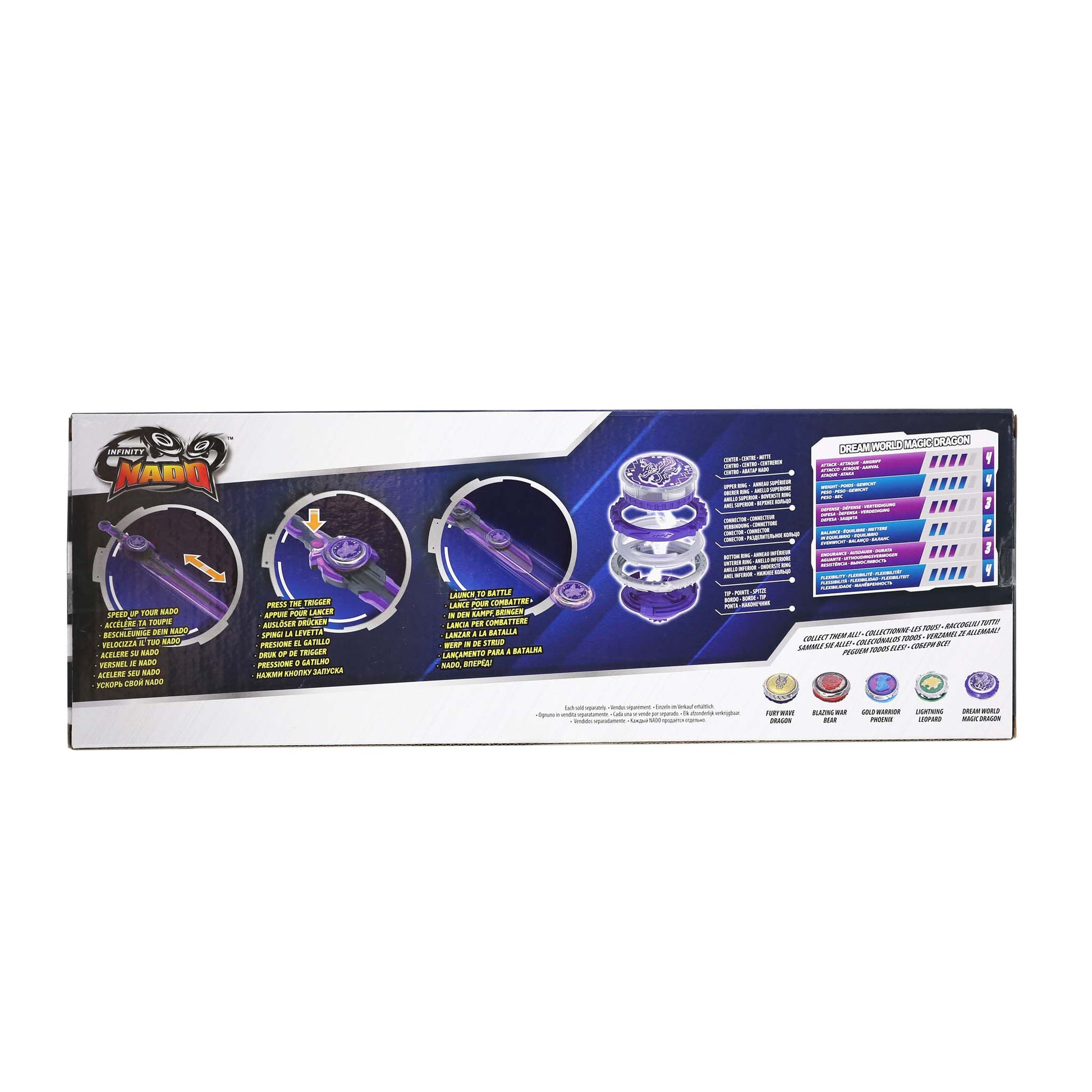 Alpha Toys, Infinity Nado, Nado, Innovative Battling Tops Battle Set, Purple Spinning Tops, For Kids ages 5+