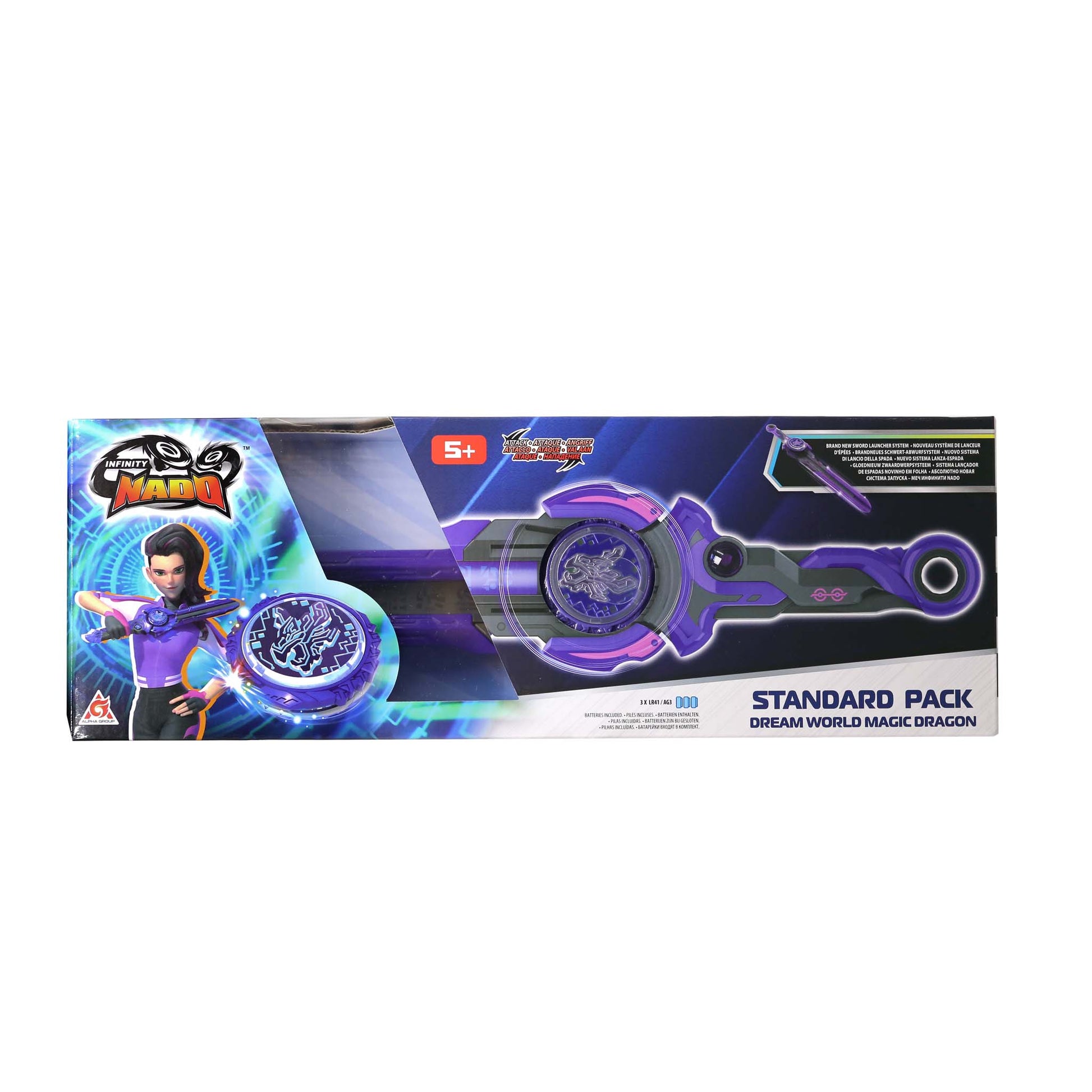 Alpha Toys, Infinity Nado, Nado, Innovative Battling Tops Battle Set, Purple Spinning Tops, For Kids ages 5+