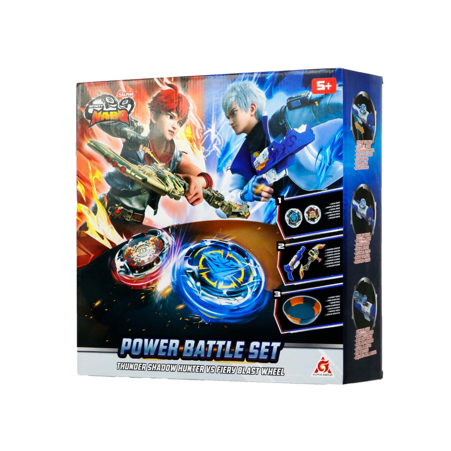 Infinity Nado Power Battle Set - Thunder Shadow Hunter vs Fiery Blast Wheel