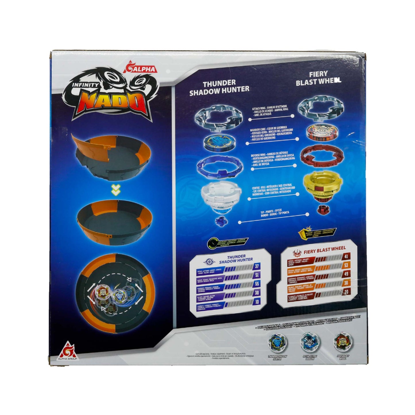 Infinity Nado Power Battle Set - Thunder Shadow Hunter vs Fiery Blast Wheel