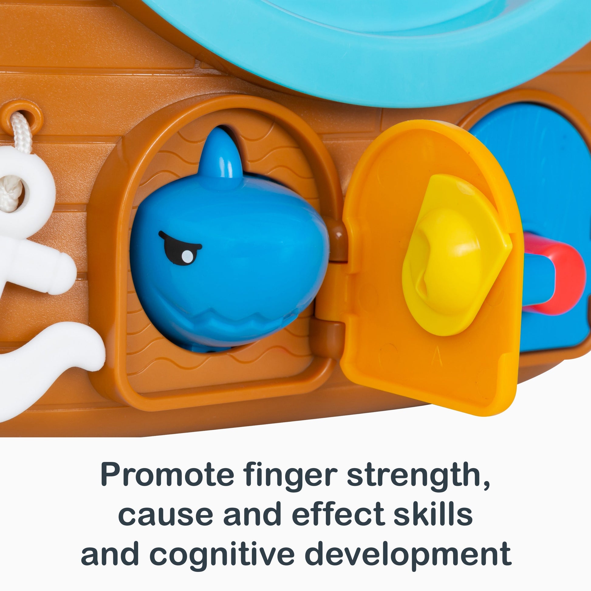 Promote finger strength, cause and effect skills and cognitive development from the Smart Steps Smart Ship STEM toy